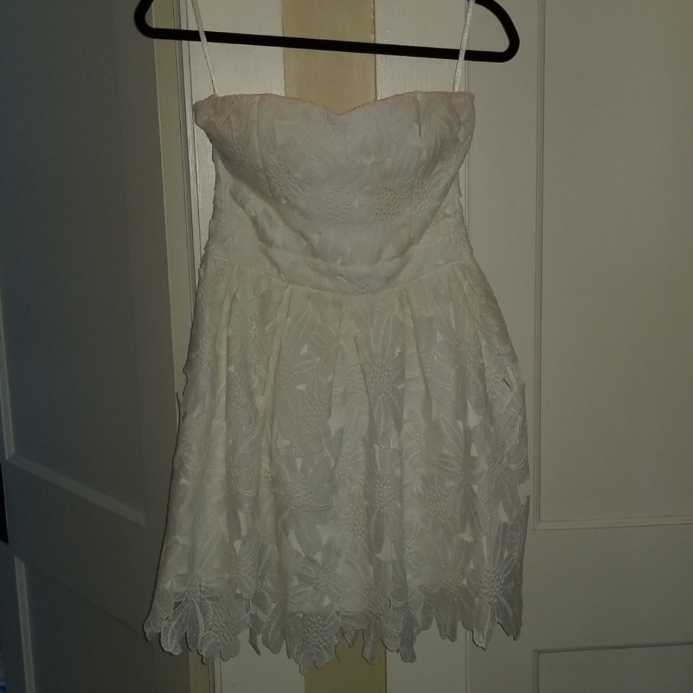 Strapless white dress